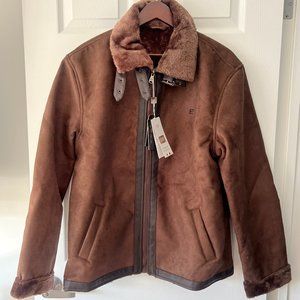 Superlative Fashion Brand Ultrasuede/Faux Fur Bomber Jacket!